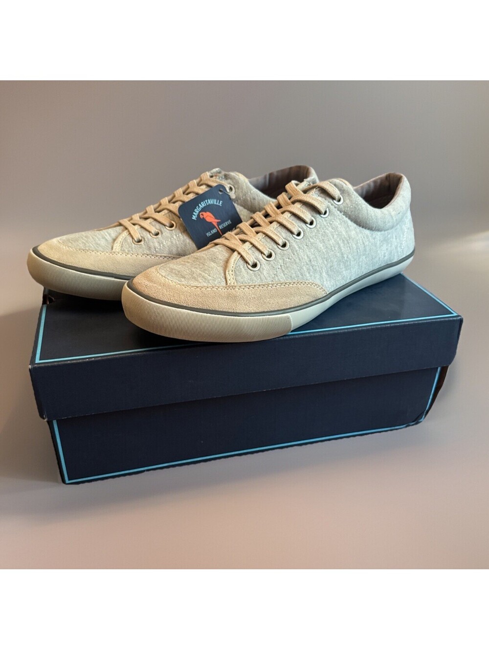 New In Box Margaritaville Grey Lorient Terry Men’s Lace Up Shoes Size 11
